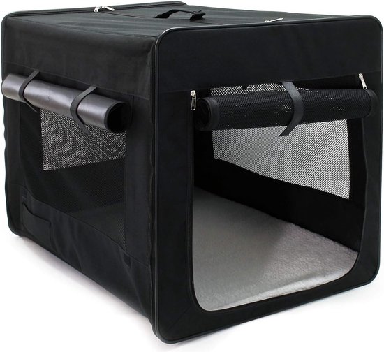 Fudajo – Caisse de transport pour animaux 106 x 71 x 81 cm – Capacité 35 kg – Polyester solide – Coussin amovible – Grilles respirantes