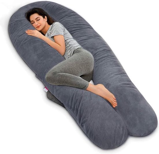 Wndy's Dream Zwangerschapskussen, U Vormig Zwangerschapskussen Voor Zwangere Vrouwen Met Afneembare Fluwelen Hoofdkussensloop 3 Kg 78 Cm X 150 660872345