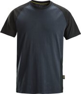 T-shirt bicolore Snickers 2550 - Blauw foncé / Zwart - XL
