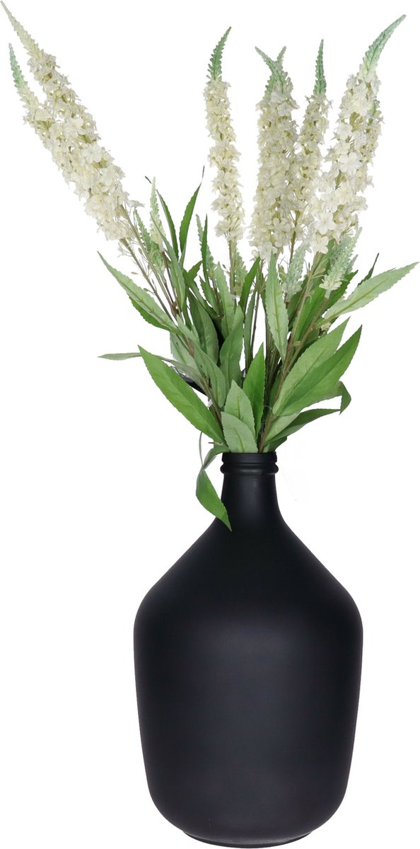 Bellatio Design Kunstbloem bloesemtak ridderspoor - 8x - 76 cm - wit - kunst zijdebloemen - decoratie tak