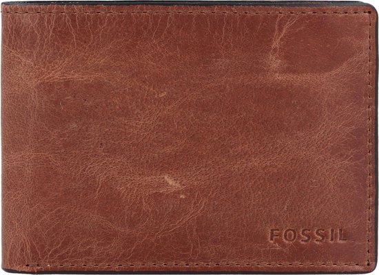 Portefeuille Homme Fossil Derrick Flap Bifold En Cuir De Vache Marron – Neuf Avec étiquettes – Multi-cartes
