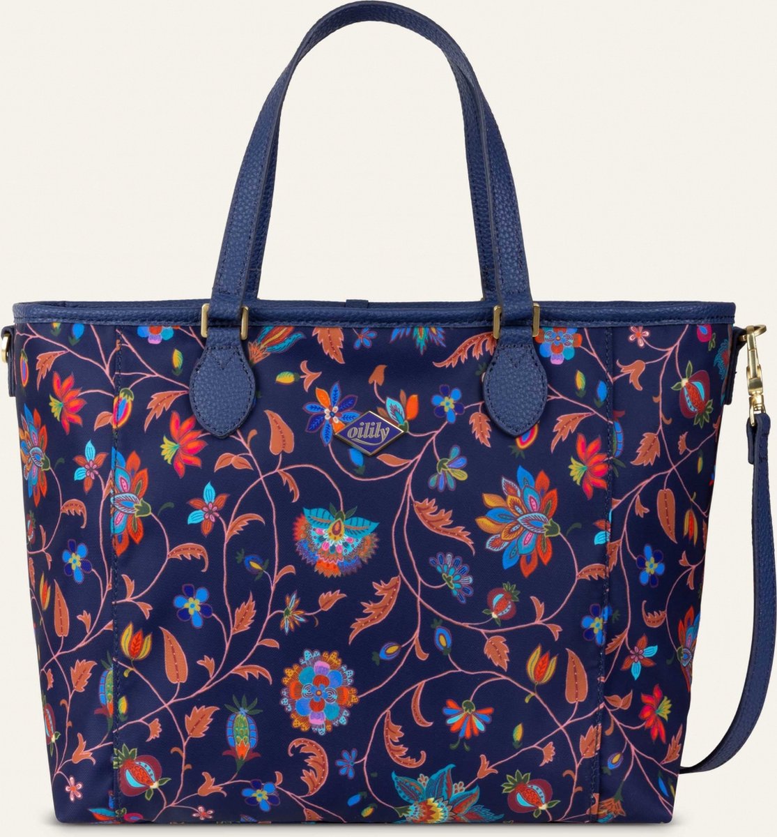 Sac à Main Oilily Heidi 'Eclipse' - Motif Floral Bleu, Bandoulière Ajustable, Neuf Avec étiquettes
