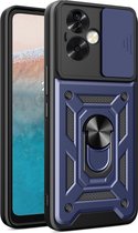 Coverup Ring Kickstand Back Cover met Camera Shield - Geschikt voor OPPO A79 5G Hoesje - Blauw