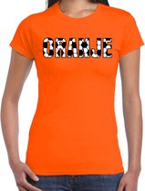 Bellatio Decorations Oranje supporter shirt dames - voetbalpatroon - oranje - EK/voetbal - Nederland XL