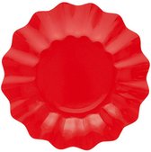 Givi Italia Feestbordjes - schulprand - 8x - rood - rond - papier/karton - 27cm - duurzaam - wegwerpbordjes - kinderfeestje