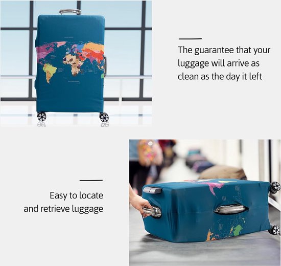 Housse De Valise Marbre 3D Fasbuy - Lavable, élastique, Pour Valises 18 à 32 Pouces - Protection Anti-rayures