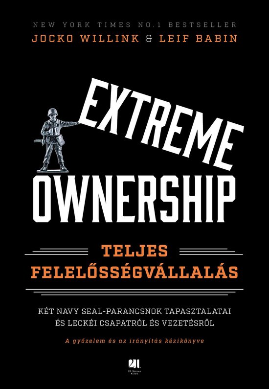 Boekomslag van Extreme Ownership met de titel in witte letters op een zwarte achtergrond.