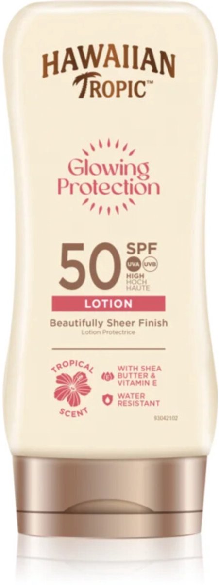 Goedkoopste 2x Hawaiian Tropic Zonnebrand Lotion Glowing Protection SPF 50 180 ml