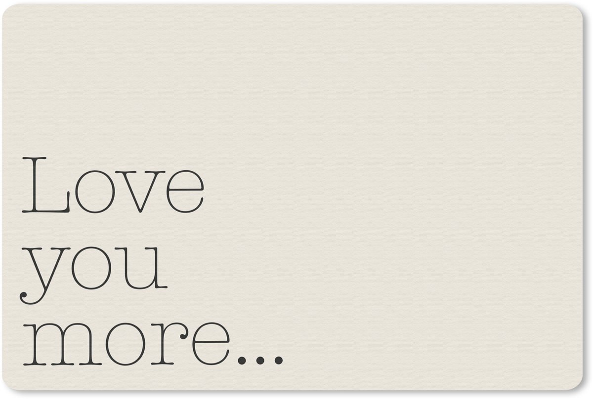 Muismat 27x18 cm - Mousepad Minimalistisch - Love - Beige - Muismatten