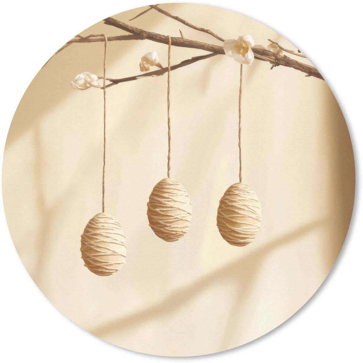 Muismat rond 40x40 cm - Mousepad Beige - Paastak - Eieren - Ronde muismatten