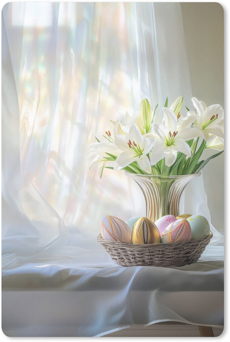 Muismat 18x27 cm - Mousepad Vaas - Eieren - Bloemen - Muismatten