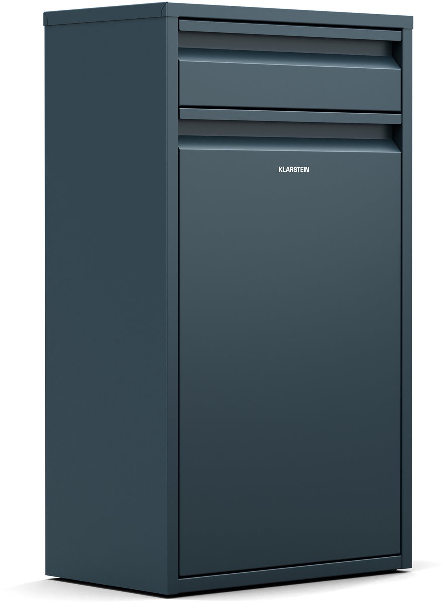 Klarstein Single-Compartment prullenbak 50L - roestvrij staal afvalemmer keuken met lade, wandmontage & geurafsluiting, incl. bevestigingsmateriaal, antraciet