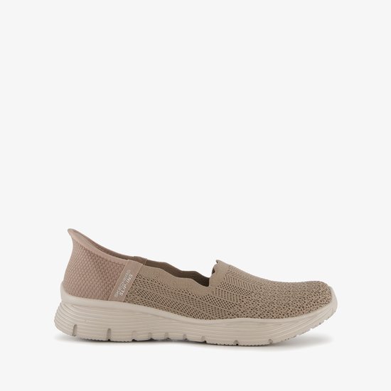 Skechers Slip-ins : Mocassins femme Seager beiges - Pointure 38 - Confort Extra - Mousse à mémoire de forme
