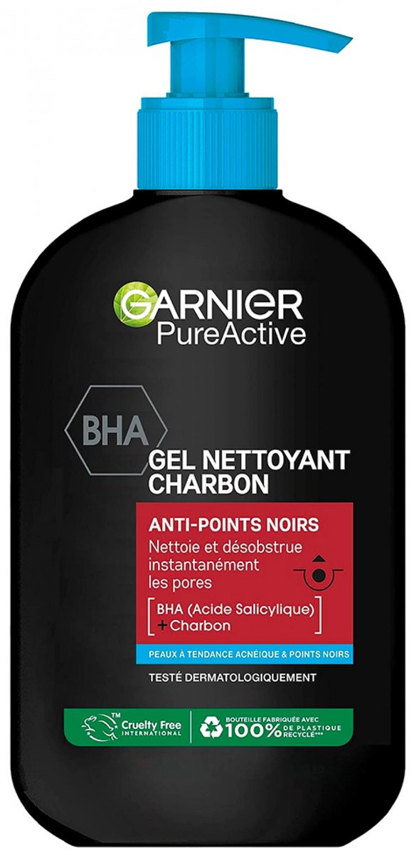 Garnier PureActive Houtskool Anti Mee-eters Reinigingsgel 250 ml
