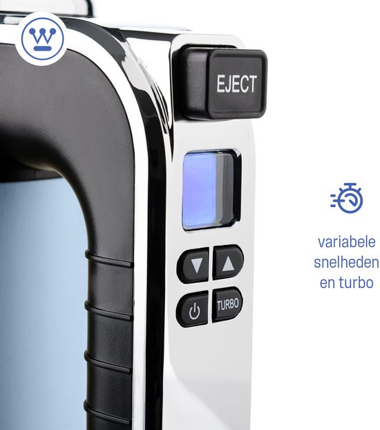 Westinghouse - Retro Serie - Handmixer Blauw van Westin — afbeelding 3