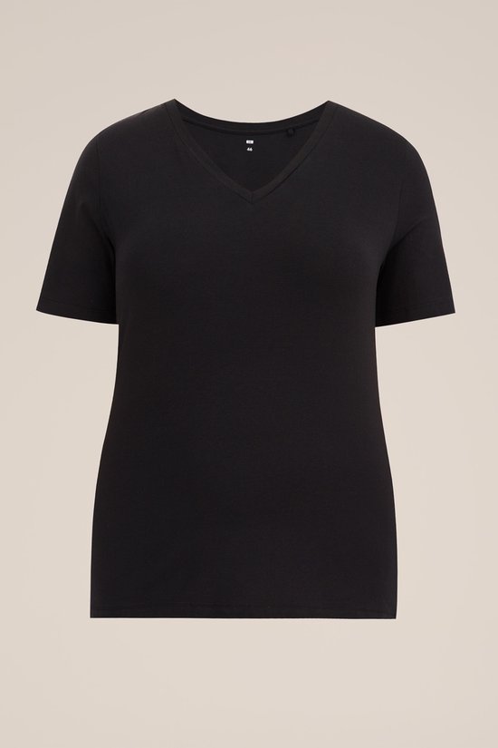 WE Fashion Dames T-shirt met V-hals - Curve