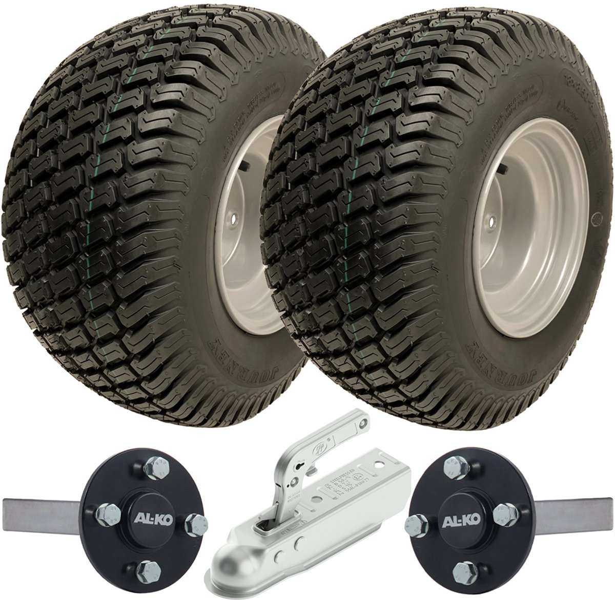 18x8,50-8 ATV-aanhangwagenkit Wanda P332 graswielen ALKO-steunasjes + trekhaak 750 kg