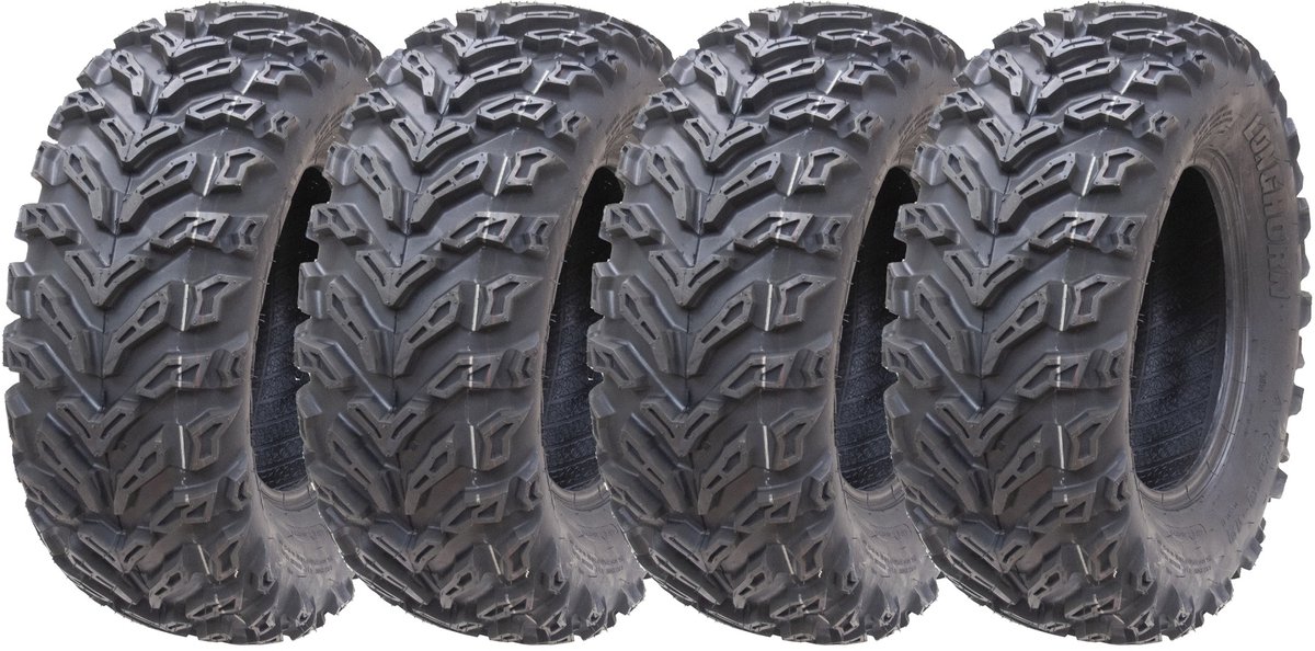 25x8.00-12 Quad-banden voor terreinvoertuigen, 6-laags, Wanda P3103, met E-keur, goedgekeurd voor gebruik op de openbare weg (set van 4)
