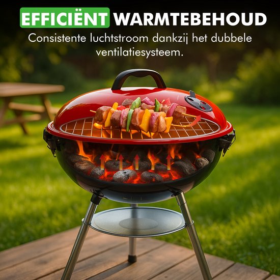Travelhawk Houtskool BBQ - Barbecue Houtskool - Opvouwbaar - 33x33cm Grilloppervlak - Gelegeerd Staal - Zwart van Travelhawk — afbeelding 4