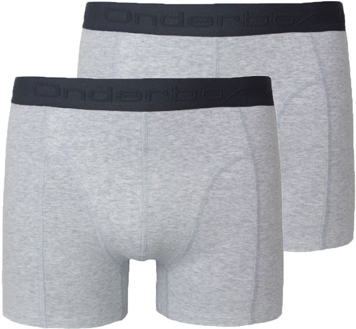 Onderbox basic boxershorts stretch 2-pack grijs