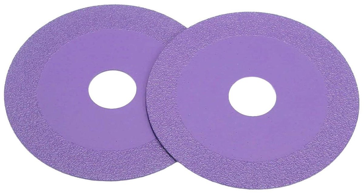 Doorslijpschijf 2 Stuks OD 100 Mm Glasdoorslijpschijf - Hoog Mangaanstaal Diamant - Paars - 2223 Mm ID