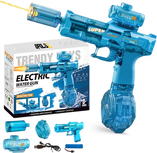 Elektrisch waterpistool - automatisch waterpistool met vizier - elektrisch waterpistool - buitenspeelgoed - water speelgoed - blauw