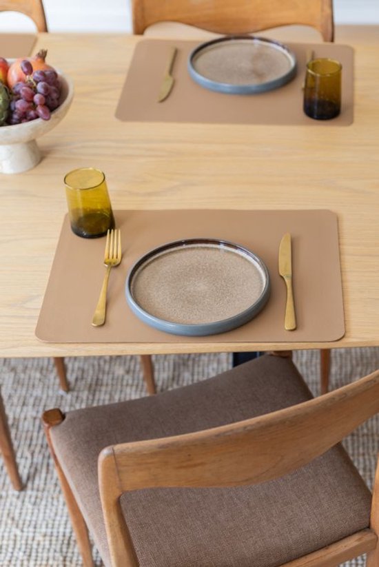 ZICZAC - Set de table TOGO - Lot de 6 - Double face - Simili cuir - 33x45 cm, indiantan