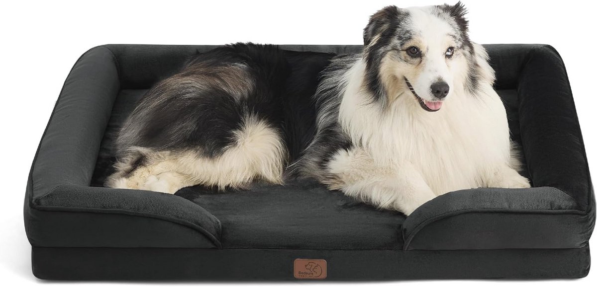 Ergonomisch Orthopedisch Hondenbed 106x80 cm - Eivormig Boxschuim voor Grote Honden, Wasbaar en Antislip