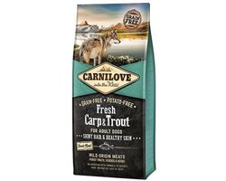 Hondenvoer Carnilove - Vers Karper & Forel - Graanvrij, 12kg, Rijk aan Omega-3 Vetzuren