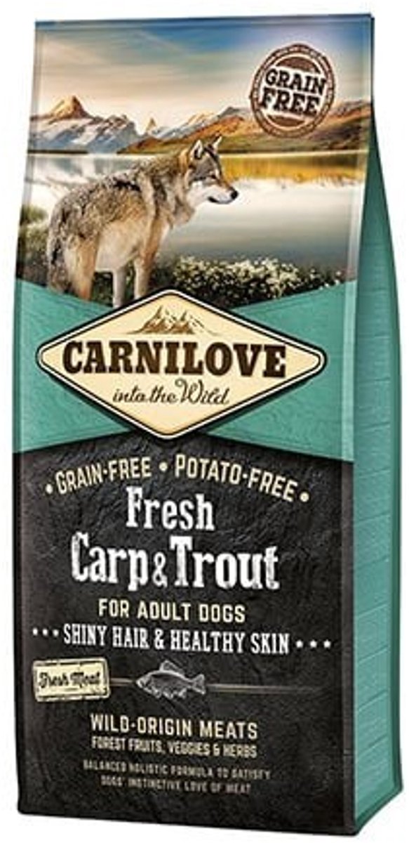12kg Fresh Adult Karper & Forel Carnilove Hondenvoer