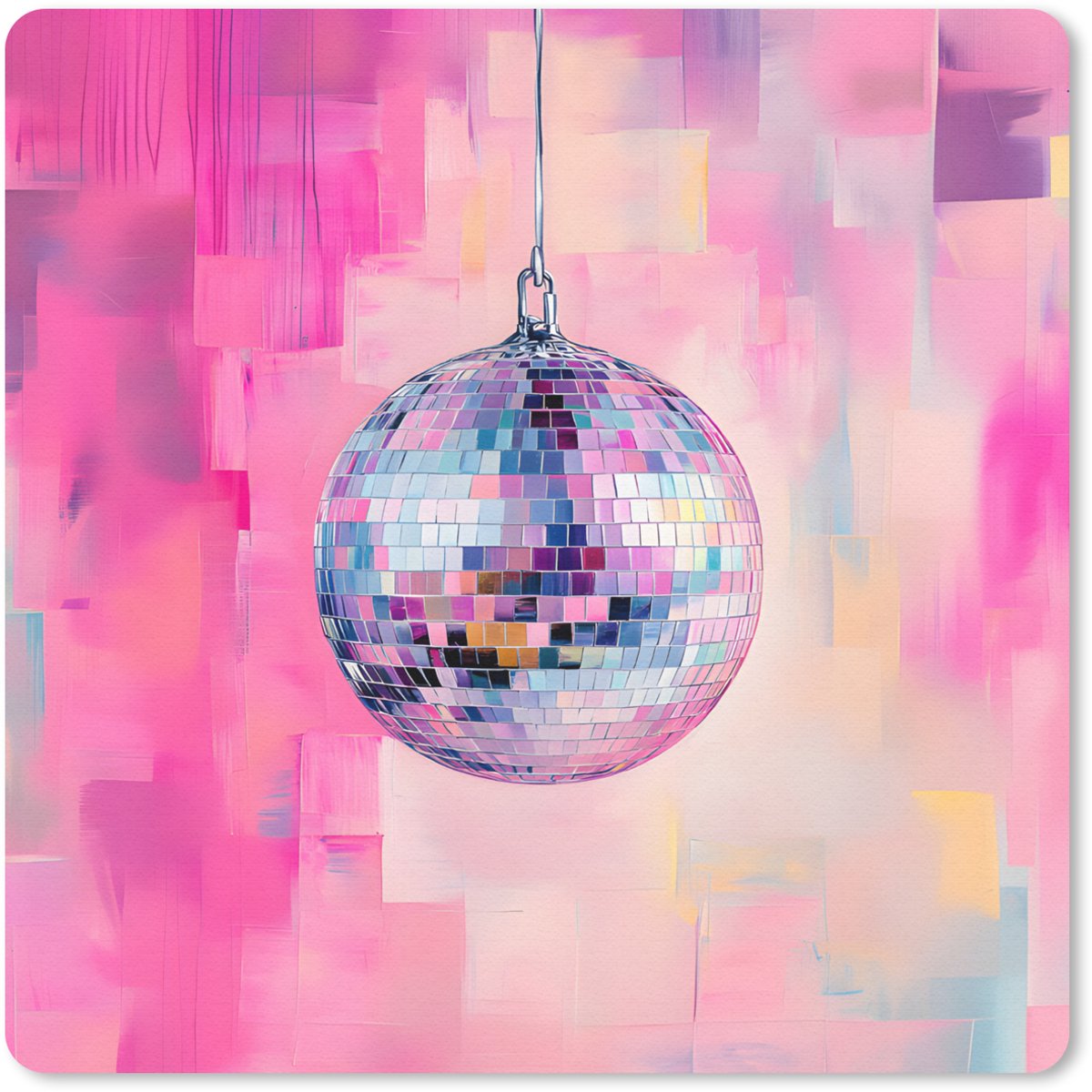 Muismat 30x30 cm - Mousepad Discobal - Pink - Verf - Muismatten