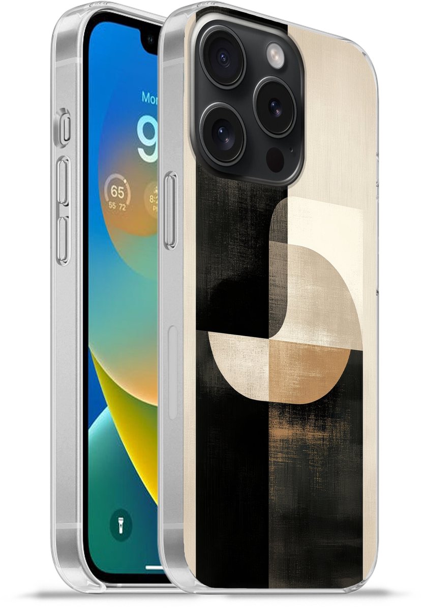 Telefoonhoesje Geschikt voor iPhone 15 Pro hoesje - Modern - Vierkant - Vormen - Siliconen Telefoonhoesje Telefoonhoesje