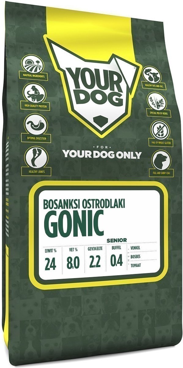 Yourdog Hondenvoer Yourdog - Senior Bosanksi Ostrodlaki Gonic - 3kg met Buffel en Kip