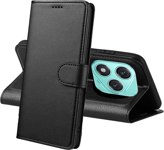 Hoesje Portemonnee geschikt voor Honor 400 Lite 5G Zwarte portemonnee met magnetische klep en kaartopslag