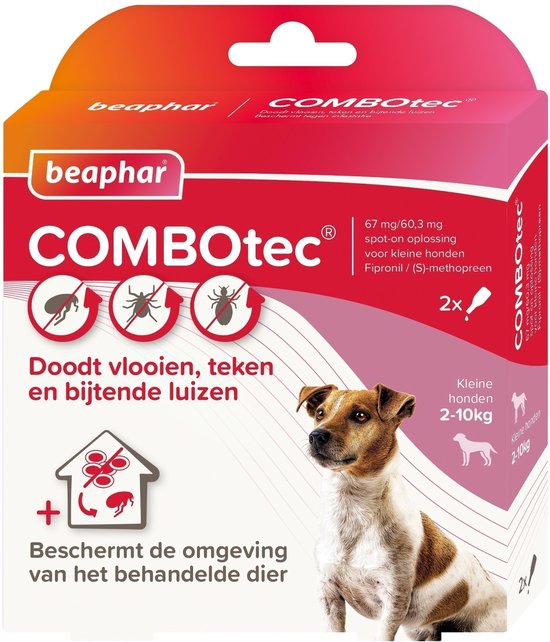 Beaphar Combotec Anti Teken- en Vlooiendruppels Hond 2-10 kg - 2 pipetten