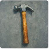 Muismat XXL 60x60 cm - Bureau onderlegger - Bureau mat Hamer - Schilderij - Gereedschap - Bureaumat - Gaming mousepad xl - Bureaulegger groot - Computer deskmat