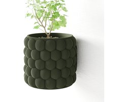 Fleuriek - Hangende bloempot voor plantenmuur - Decoratieve plantenhangers voor verticale tuin binnen, plantenpot - D15 cm - Groen