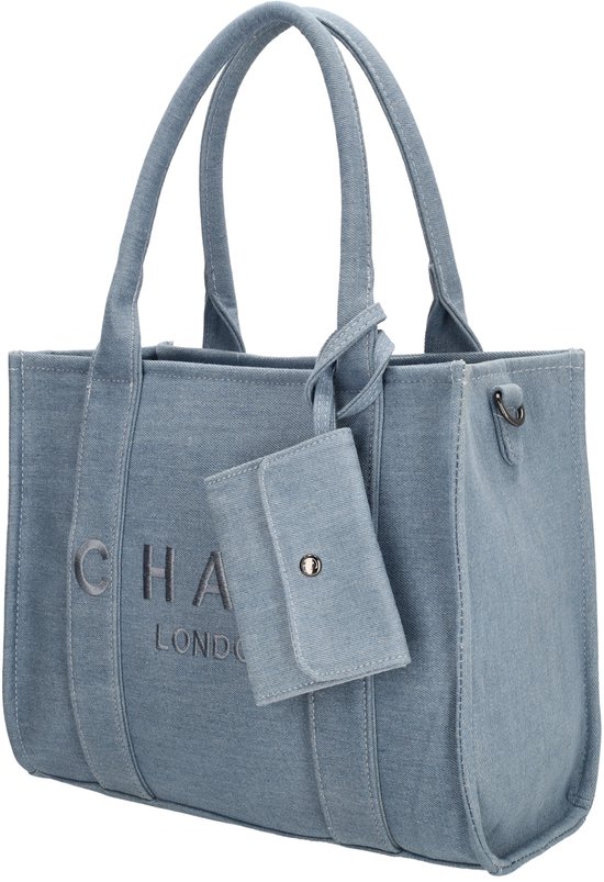 Charm London Bond Shopper - Sac à main - Sac bandoulière - Denim - Sac Denim -tout - Bleu clair