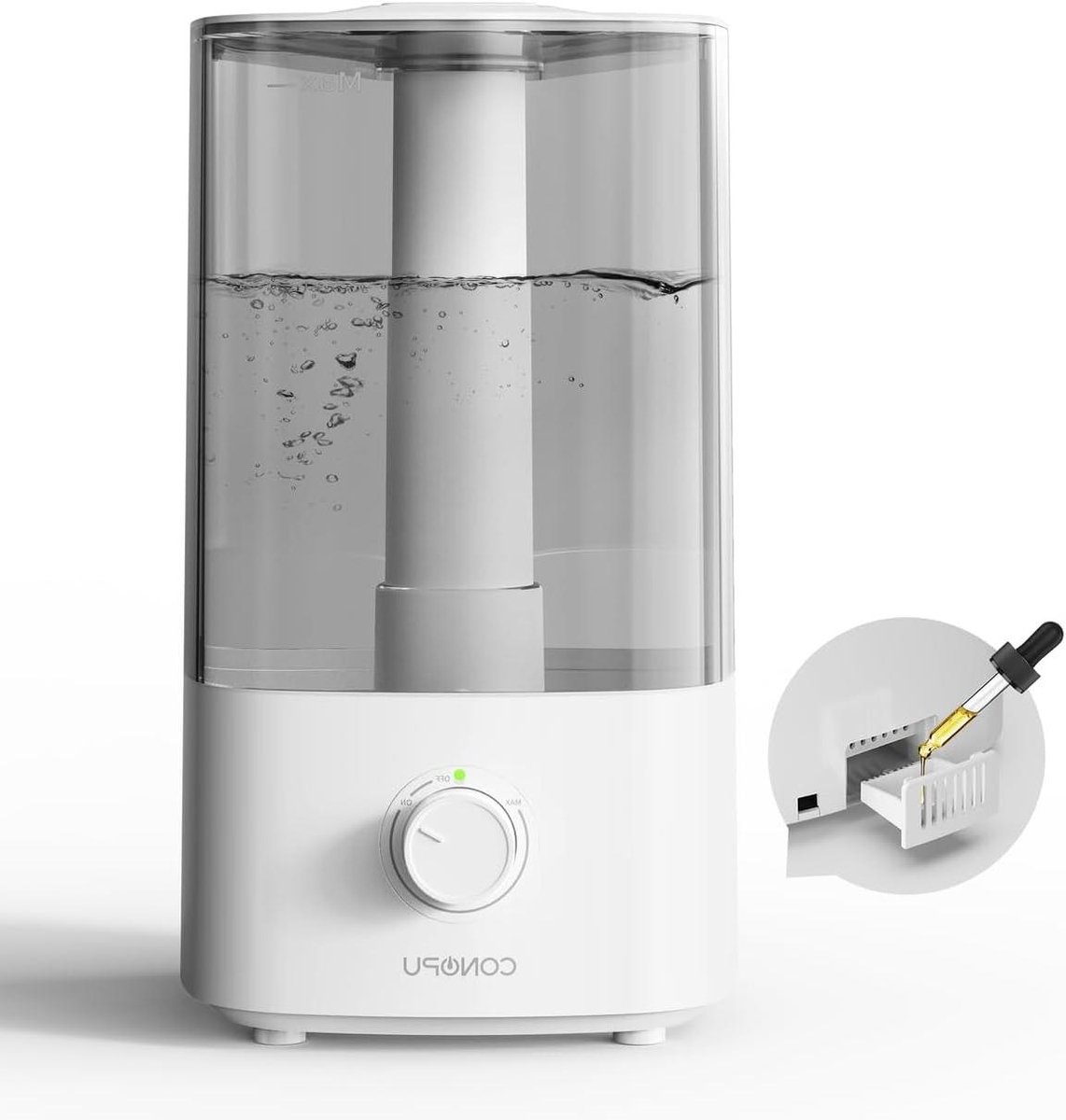 4L- Luchtbevochtiger voor Slaapkamer en Grote Ruimtes - 30 Uur Aroma Diffuser voor Slaapkamer- Kinderkamer- Planten- 300ml/h - Wit