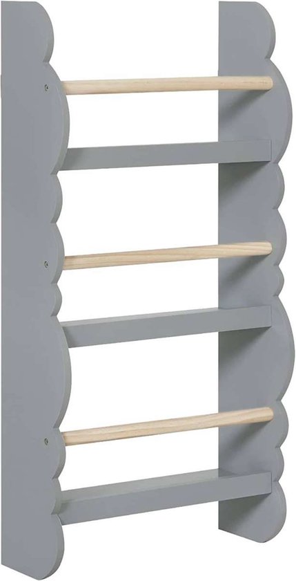 WOLTU Kinderboekenkast Wandplank, Boekenorganizer Met 4 Niveaus Kinderboekopbergrek Gemaakt Van E1 Mdf Grenenhout Voor Kinderkamer Speelkamer Wit 657764021