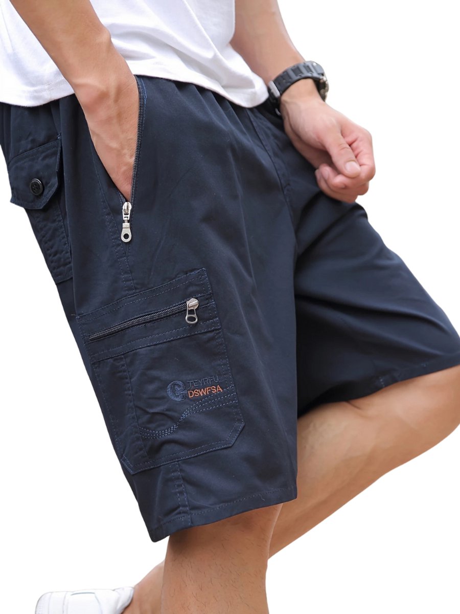 Livano Korte Broek Heren Cargobroek Spijkerbroek met Zakken Volwassenen Jongens Shorts Lichtgrijs