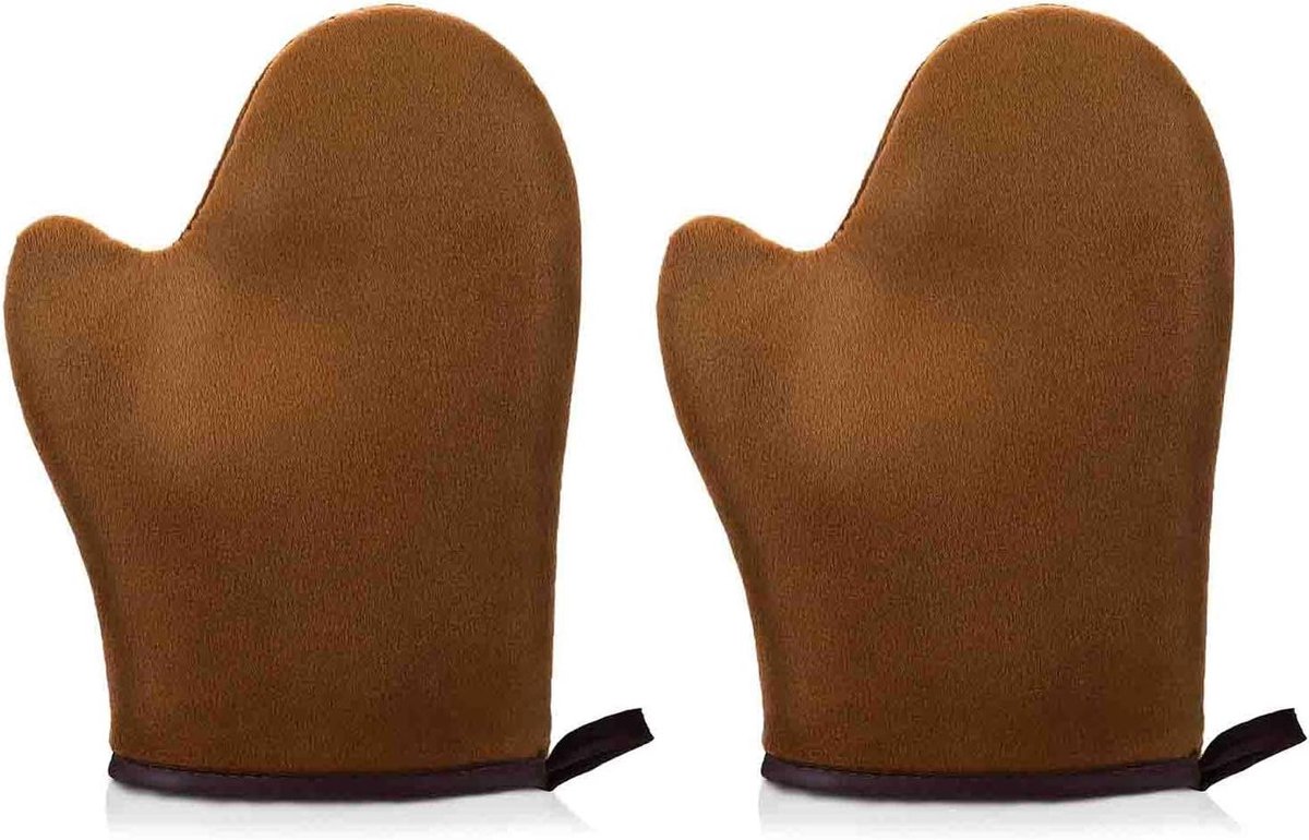 -Ultrazachte Zelfbruinende Handschoenen met Dubbelzijdige Applicator (2 stuks) voor een Gladde en Gelijkmatige Nepbruine Toepassing - Ideaal voor Huidverzorging