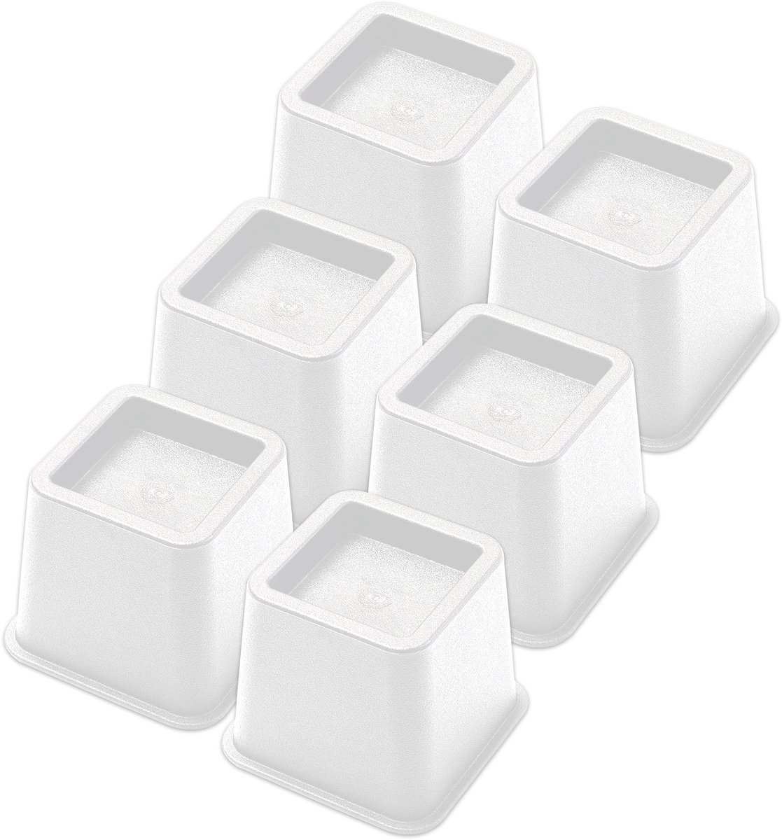 JustValue Meubelverhoger Set - 6 Stuks - Verhoogt met 8 cm - Max. 600 kg - Wit - Stoelverhogers - Bedklossen - Stoelverhogers Volwassenen