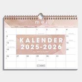 Hobbit - Maandkalender 2025-2026 - 1 maand op 1 pagina - Maandplanner - A4 (21 x 29,7 cm) - Abstract Oudroze
