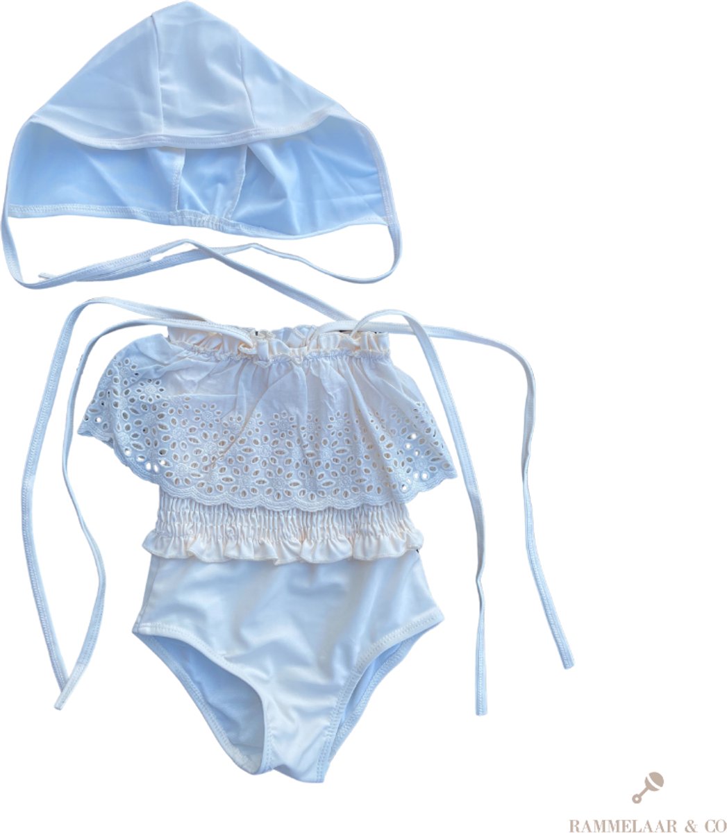 Rammelaar&Co Boho Badpak Ivory Lace – Badpak Meisjes – Maat 18-24 maanden