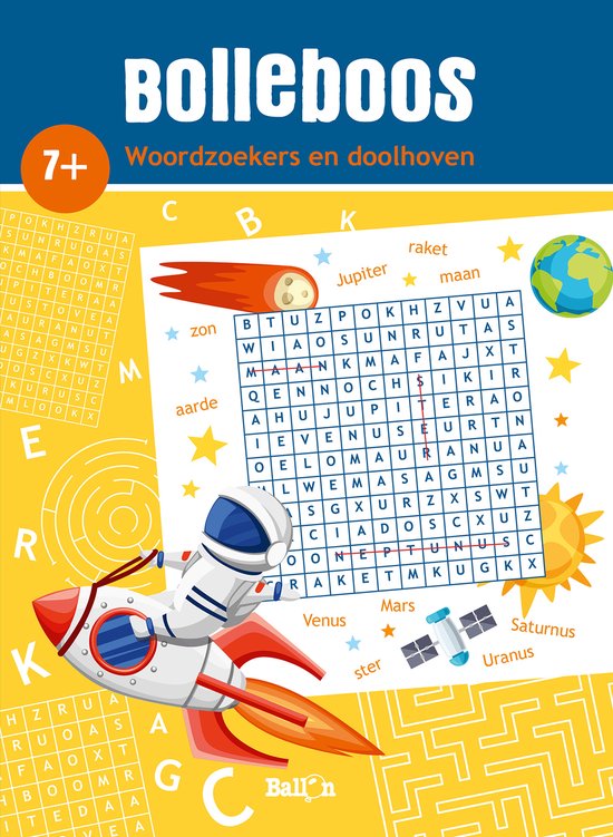 Bolleboos 0 - Woordzoekers en doolhoven 7+ - cover