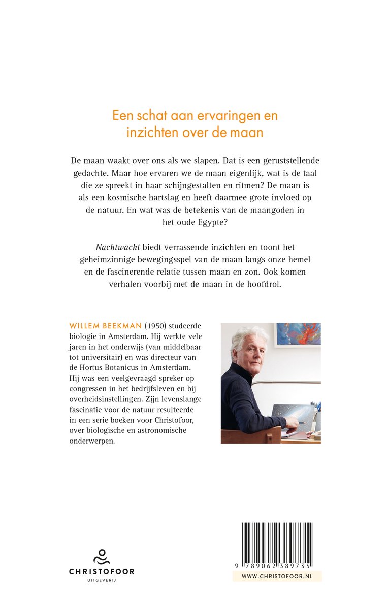 Portret van Willem Beekman, zittend met een boek. Achtergrond van een muur.