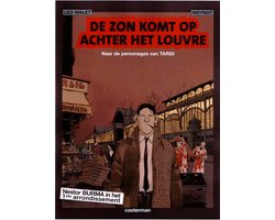 De zon komt op achter het Louvre