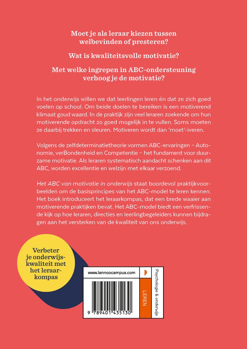 Het ABC van motivatie in onderwijs - back cover