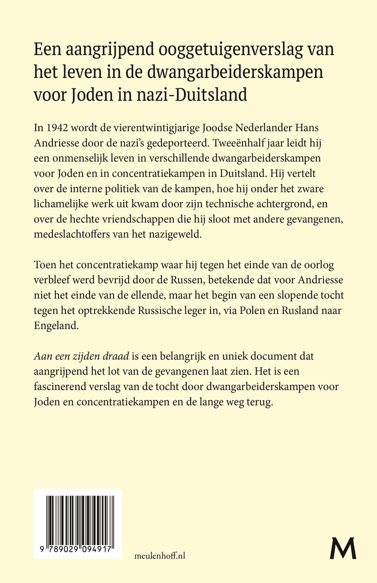 Aan een zijden draad - back cover